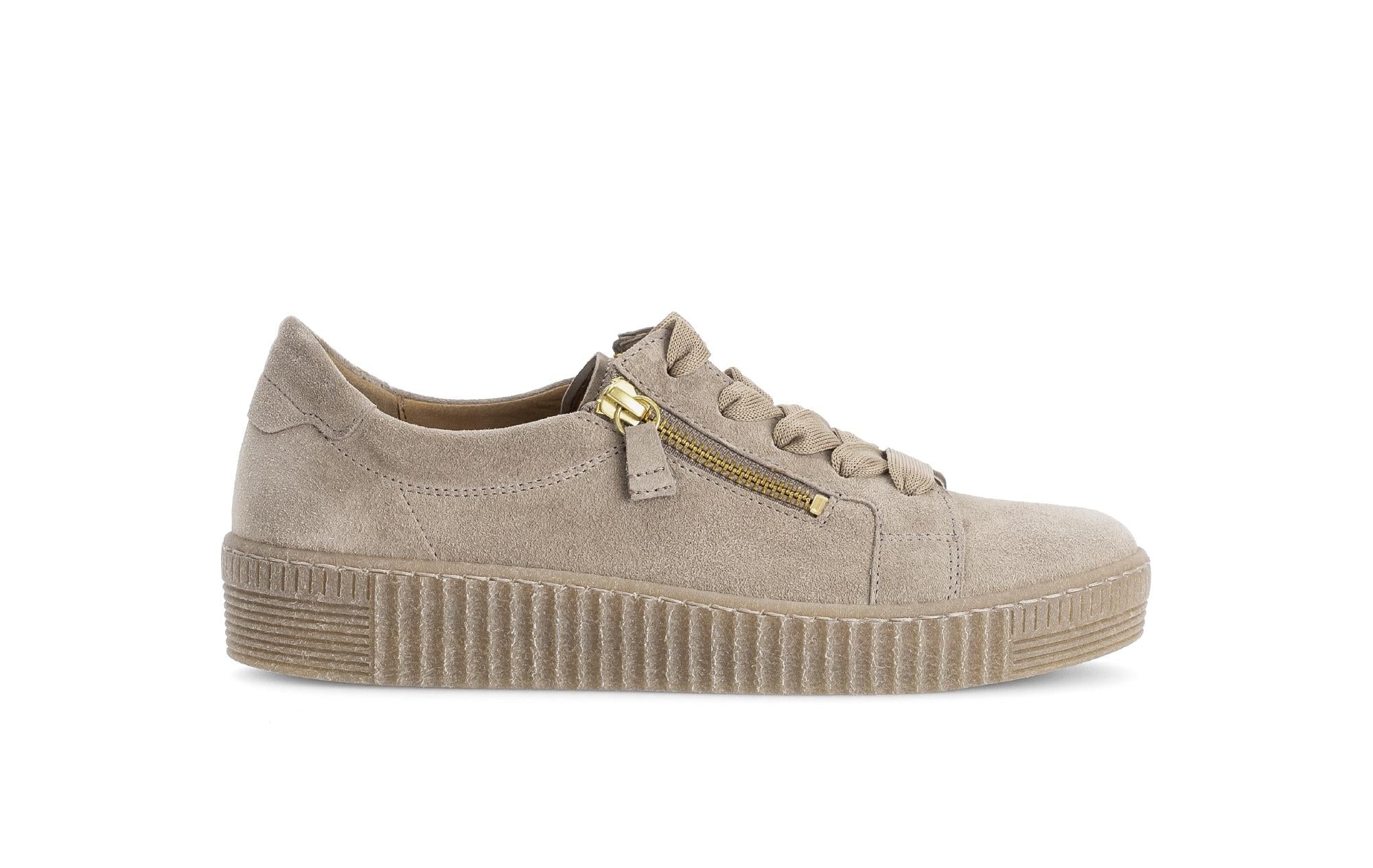Baskets beiges en cuir