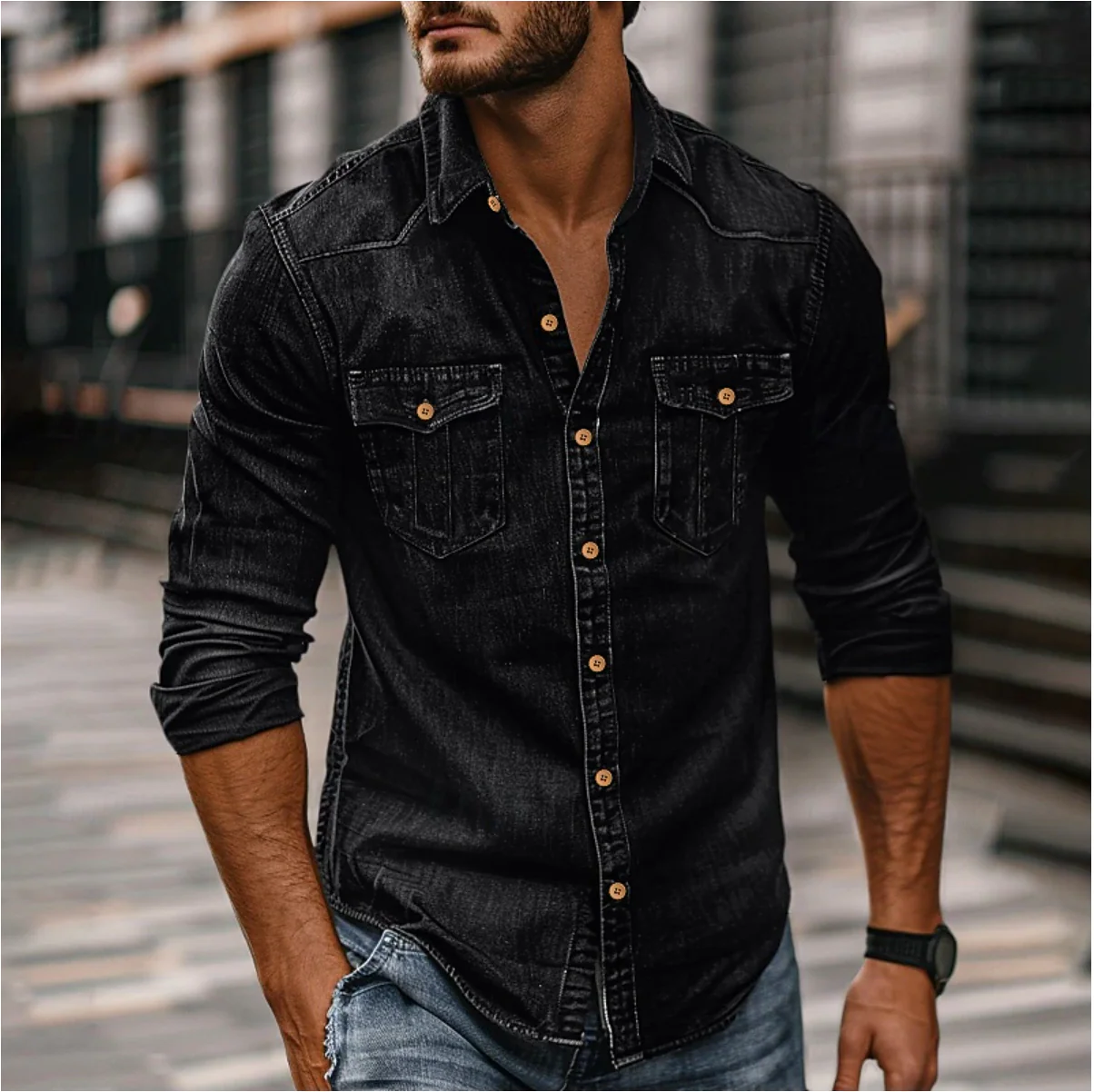 Chemise classique homme - Poches poitrine & polyvalence – Image 3